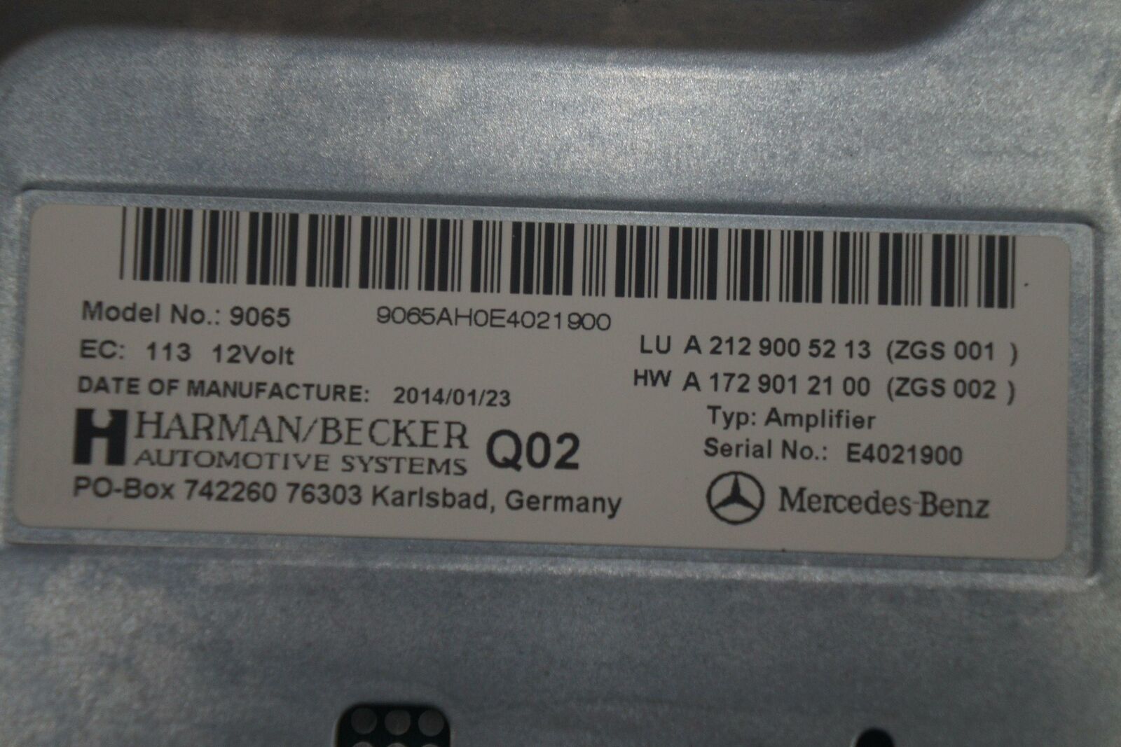 2014 Mercedes W212 E350 E63 AMG Radio Amplifier OEM  2129005213