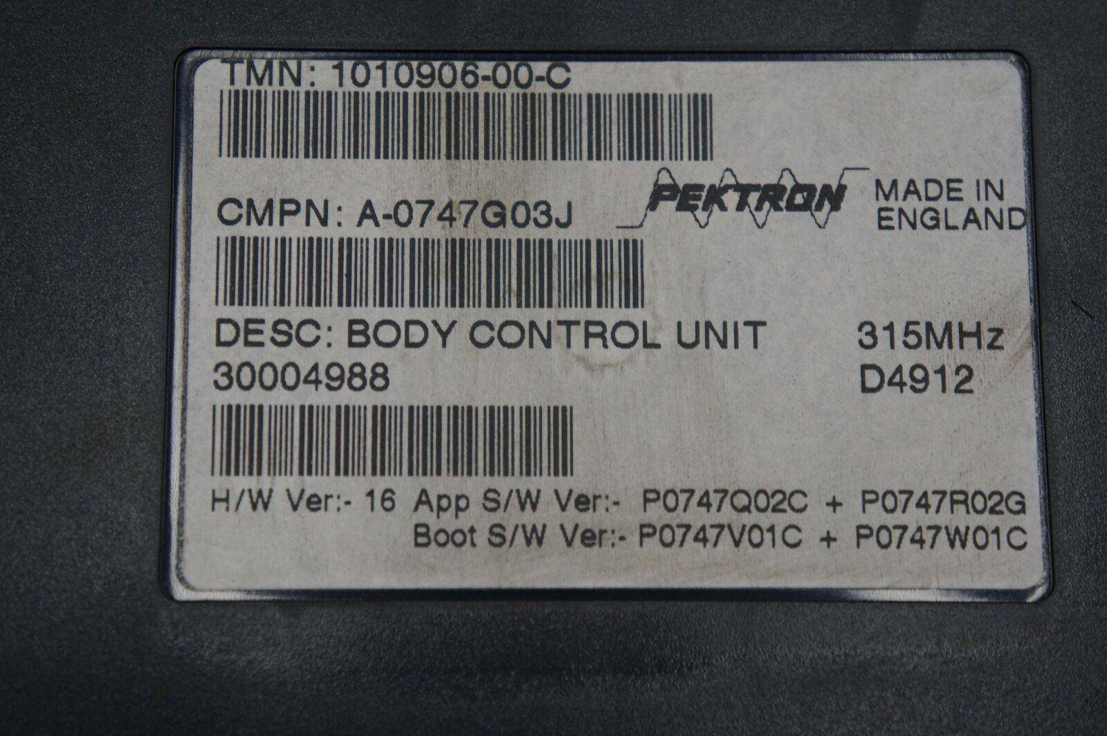 Body Control Module Computer Unit 315MHz ECU ECM 1010906-00-C Tesla Model S  12+